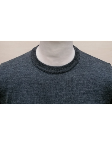 Maglione Uomo Lana Merino Girocollo Maglia Manica Lunga Sottile Casual
