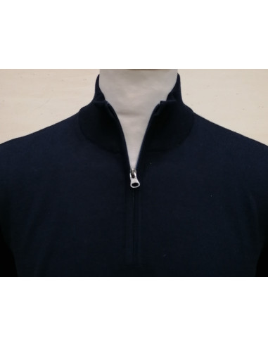Maglione Uomo Lana Merino 1/2 Zip Mezzo Collo Maglia Sottile Casual