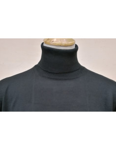Maglione Uomo Lana Merino Collo Alto Maglia Manica Lunga Casual 2