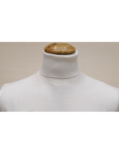 Maglione Uomo Lana Merino Collo Alto Maglia Manica Lunga Casual