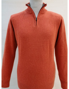 Maglione Uomo Lupo ZIP In Lana Shetland
