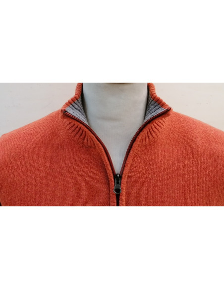 Maglione Uomo Lupo ZIP In Lana Shetland Maglione Uomo Lupo ZIP In Lana Shetland