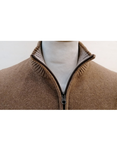 Maglione Uomo Lupo ZIP In Lana Shetland Maglione Uomo Lupo ZIP In Lana Shetland