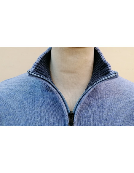 Maglione Uomo Lupo ZIP In Lana Shetland Maglione Uomo Lupo ZIP In Lana Shetland