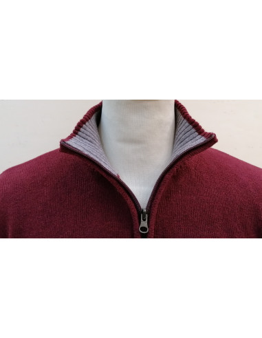 Maglione Uomo Lupo ZIP In Lana Shetland