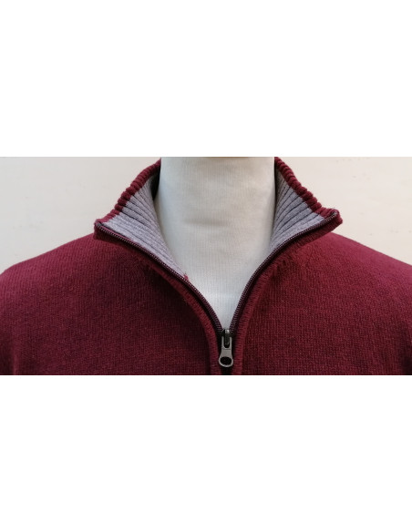 Maglione Uomo Lupo ZIP In Lana Shetland Maglione Uomo Lupo ZIP In Lana Shetland