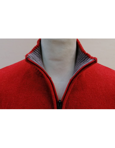 Maglione Uomo Lupo ZIP In Lana Shetland