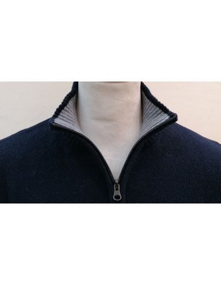 Maglione Uomo Lupo ZIP In Lana Shetland Maglione Uomo Lupo ZIP In Lana Shetland
