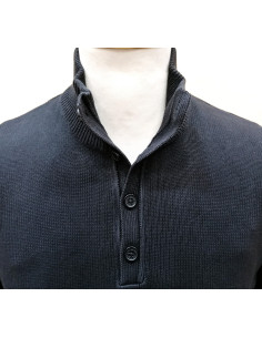 Maglione collo lupetto con bottoni in filo di cotone 100% 2