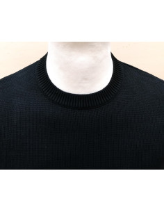 Maglione girocollo in filo di cotone effetto stone wash 2