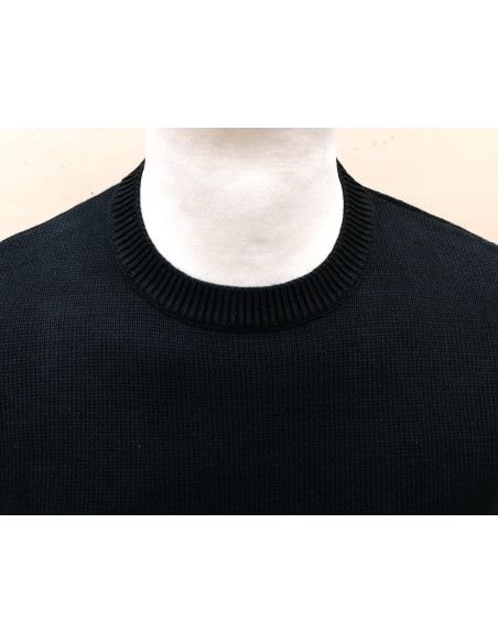 Maglione girocollo in filo di cotone effetto stone wash Maglione girocollo in filo di cotone effetto stone wash