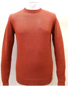 Maglione girocollo in filo di cotone effetto stone wash