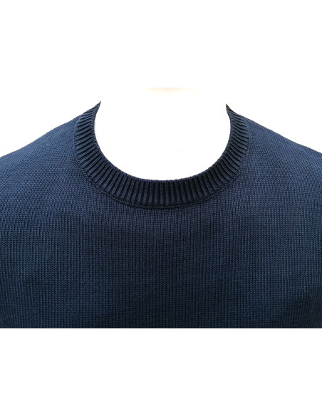 Maglione girocollo in filo di cotone effetto stone wash Maglione girocollo in filo di cotone effetto stone wash