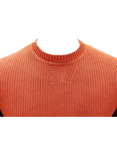 Maglione girocollo Cotone lavorato a costa inglese effetto stone wash 2