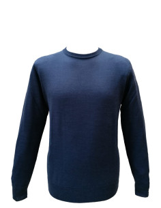 Maglione Uomo Lana Merino Girocollo Maglia Manica Lunga Sottile Casual