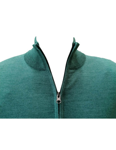 Maglione Uomo Lana Merino 1/2 Zip Mezzo Collo Maglia Sottile Casual