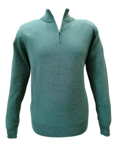 Maglione Uomo Lana Merino 1/2 Zip Mezzo Collo Maglia Sottile Casual