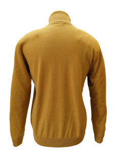 Maglione Uomo Lana Merino Collo Alto Maglia Manica Lunga Casual 2