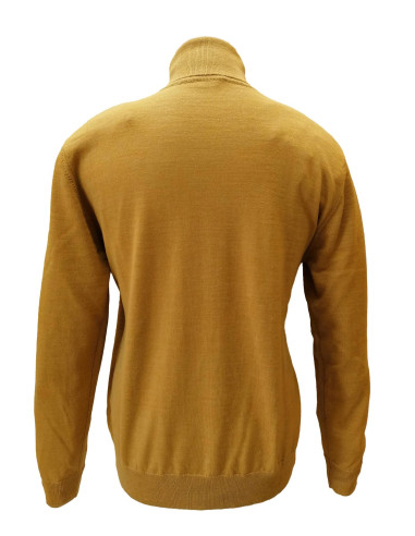 Maglione Uomo Lana Merino Collo Alto Maglia Manica Lunga Casual